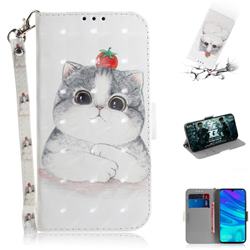 Cute Tomato Cat 3D Painted Leather Wallet Phone Case for Huawei P Smart (2019)