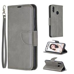Classic Sheepskin PU Leather Phone Wallet Case for Huawei P Smart (2019) - Gray