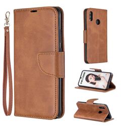 Classic Sheepskin PU Leather Phone Wallet Case for Huawei P Smart (2019) - Brown