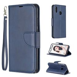 Classic Sheepskin PU Leather Phone Wallet Case for Huawei P Smart (2019) - Blue