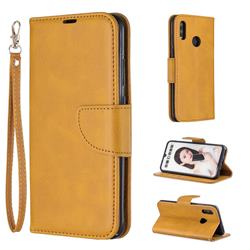 Classic Sheepskin PU Leather Phone Wallet Case for Huawei P Smart (2019) - Yellow