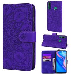 Retro Embossing Mandala Flower Leather Wallet Case for Huawei P Smart (2019) - Purple