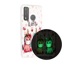 Couple Unicorn Noctilucent Soft TPU Back Cover for Huawei P Smart (2020)