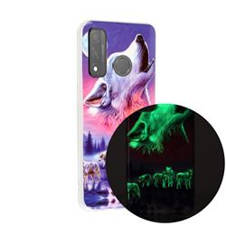 Wolf Howling Noctilucent Soft TPU Back Cover for Huawei P Smart (2020)