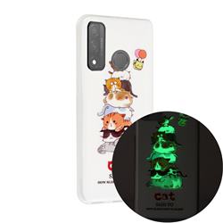 Cute Cat Noctilucent Soft TPU Back Cover for Huawei P Smart (2020)