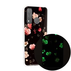 Rose Flower Noctilucent Soft TPU Back Cover for Huawei P Smart (2020)