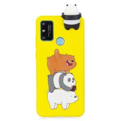 Striped Bear Soft 3D Climbing Doll Soft Case for Huawei P Smart (2020)