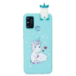 Heart Unicorn Soft 3D Climbing Doll Soft Case for Huawei P Smart (2020)