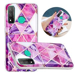 Purple Dream Triangle Painted Marble Electroplating Protective Case for Huawei P Smart (2020)