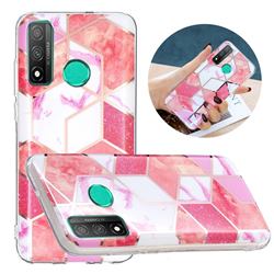 Cherry Glitter Painted Marble Electroplating Protective Case for Huawei P Smart (2020)