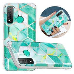 Green Glitter Painted Marble Electroplating Protective Case for Huawei P Smart (2020)