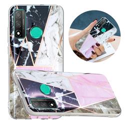 Pink and Black Painted Marble Electroplating Protective Case for Huawei P Smart (2020)