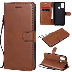 Retro Greek Classic Smooth PU Leather Wallet Phone Case for Huawei P Smart (2020) - Brown