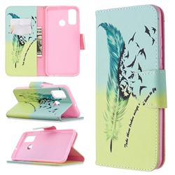 Feather Bird Leather Wallet Case for Huawei P Smart (2020)