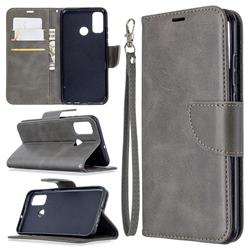 Classic Sheepskin PU Leather Phone Wallet Case for Huawei P Smart (2020) - Gray