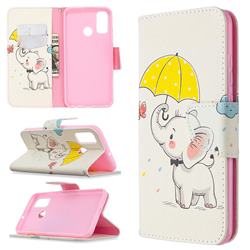 Umbrella Elephant Leather Wallet Case for Huawei P Smart (2020)