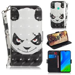 Angry Bear 3D Painted Leather Wallet Phone Case for Huawei P Smart (2020)