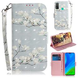 Magnolia Flower 3D Painted Leather Wallet Phone Case for Huawei P Smart (2020)