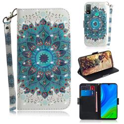 Peacock Mandala 3D Painted Leather Wallet Phone Case for Huawei P Smart (2020)
