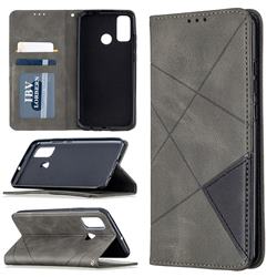 Prismatic Slim Magnetic Sucking Stitching Wallet Flip Cover for Huawei P Smart (2020) - Gray