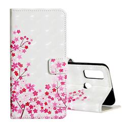 Cherry Blossom 3D Painted Leather Phone Wallet Case for Huawei P Smart (2020)