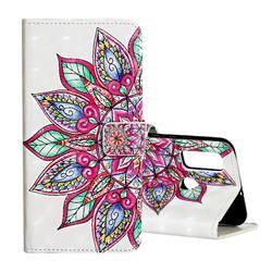Mandara Flower 3D Painted Leather Phone Wallet Case for Huawei P Smart (2020)