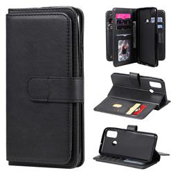 Multi-function Ten Card Slots and Photo Frame PU Leather Wallet Phone Case Cover for Huawei P Smart (2020) - Black