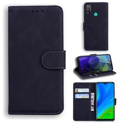 Retro Classic Skin Feel Leather Wallet Phone Case for Huawei P Smart (2020) - Black