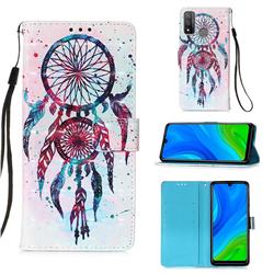 ColorDrops Wind Chimes 3D Painted Leather Wallet Case for Huawei P Smart (2020)
