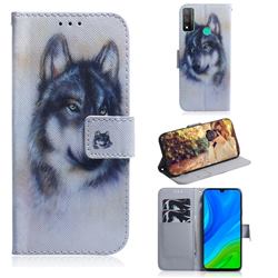 Snow Wolf PU Leather Wallet Case for Huawei P Smart (2020)