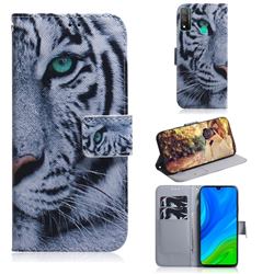 White Tiger PU Leather Wallet Case for Huawei P Smart (2020)