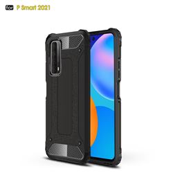 King Kong Armor Premium Shockproof Dual Layer Rugged Hard Cover for Huawei P smart 2021 / Y7a - Black Gold