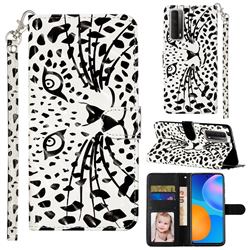 Leopard Panther 3D Leather Phone Holster Wallet Case for Huawei P smart 2021 / Y7a