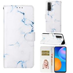 Soft White Marble PU Leather Wallet Case for Huawei P smart 2021 / Y7a