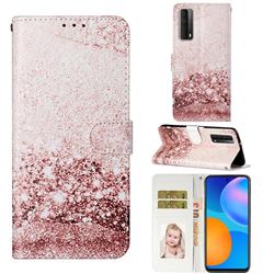 Glittering Rose Gold PU Leather Wallet Case for Huawei P smart 2021 / Y7a