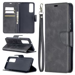 Classic Sheepskin PU Leather Phone Wallet Case for Huawei P smart 2021 / Y7a - Black