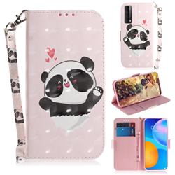 Heart Cat 3D Painted Leather Wallet Phone Case for Huawei P smart 2021 / Y7a