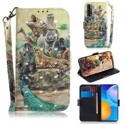 Beast Zoo 3D Painted Leather Wallet Phone Case for Huawei P smart 2021 / Y7a