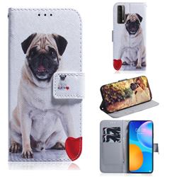 Pug Dog PU Leather Wallet Case for Huawei P smart 2021 / Y7a