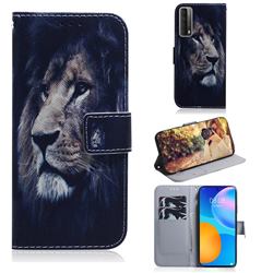 Lion Face PU Leather Wallet Case for Huawei P smart 2021 / Y7a