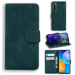 Retro Classic Skin Feel Leather Wallet Phone Case for Huawei P smart 2021 / Y7a - Green