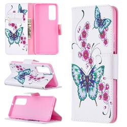 Peach Butterflies Leather Wallet Case for Huawei P smart 2021 / Y7a