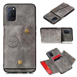 Retro Multifunction Card Slots Stand Leather Coated Phone Back Cover for Huawei P smart 2021 / Y7a - Gray