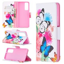Vivid Flying Butterflies Leather Wallet Case for Huawei P smart 2021 / Y7a