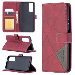 Binfen Color BF05 Prismatic Slim Wallet Flip Cover for Huawei P smart 2021 / Y7a - Red