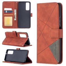 Binfen Color BF05 Prismatic Slim Wallet Flip Cover for Huawei P smart 2021 / Y7a - Brown