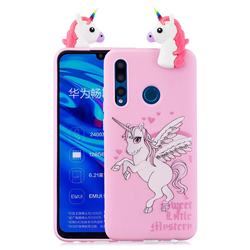 Wings Unicorn Soft 3D Climbing Doll Soft Case for Huawei P Smart+ (2019)