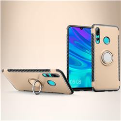 Armor Anti Drop Carbon PC + Silicon Invisible Ring Holder Phone Case for Huawei P Smart+ (2019) - Champagne