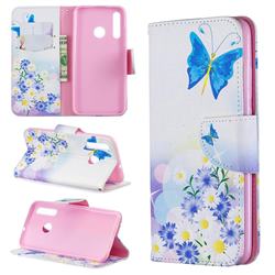 Butterflies Flowers Leather Wallet Case for Huawei P Smart+ (2019)