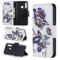 Butterflies and Flowers Leather Wallet Case for Huawei P Smart+ (2019)